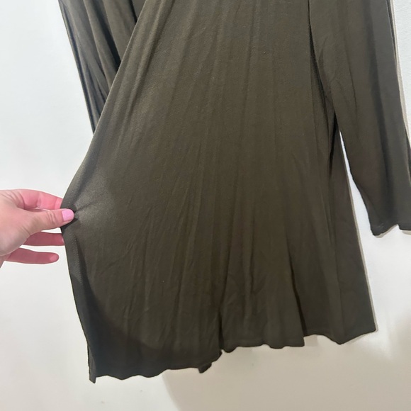 STUDIO WORKS | Open Front Cardigan, 3/4 Length Sleeves, Olive Green, Size Medium - Picture 3 of 5